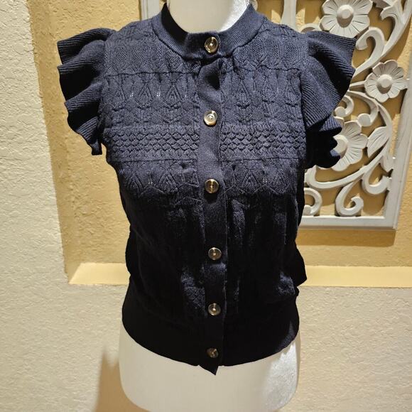 Who What Wear M Black Sweater Cottagecore Minimalist Romantic Vintage Retro - Picture 3 of 10